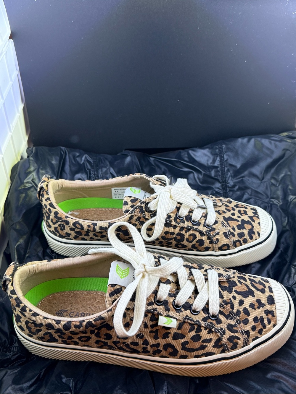 Cariuma Leopard Canvas Sneakers - Tan & Black - Picture 4 of 8